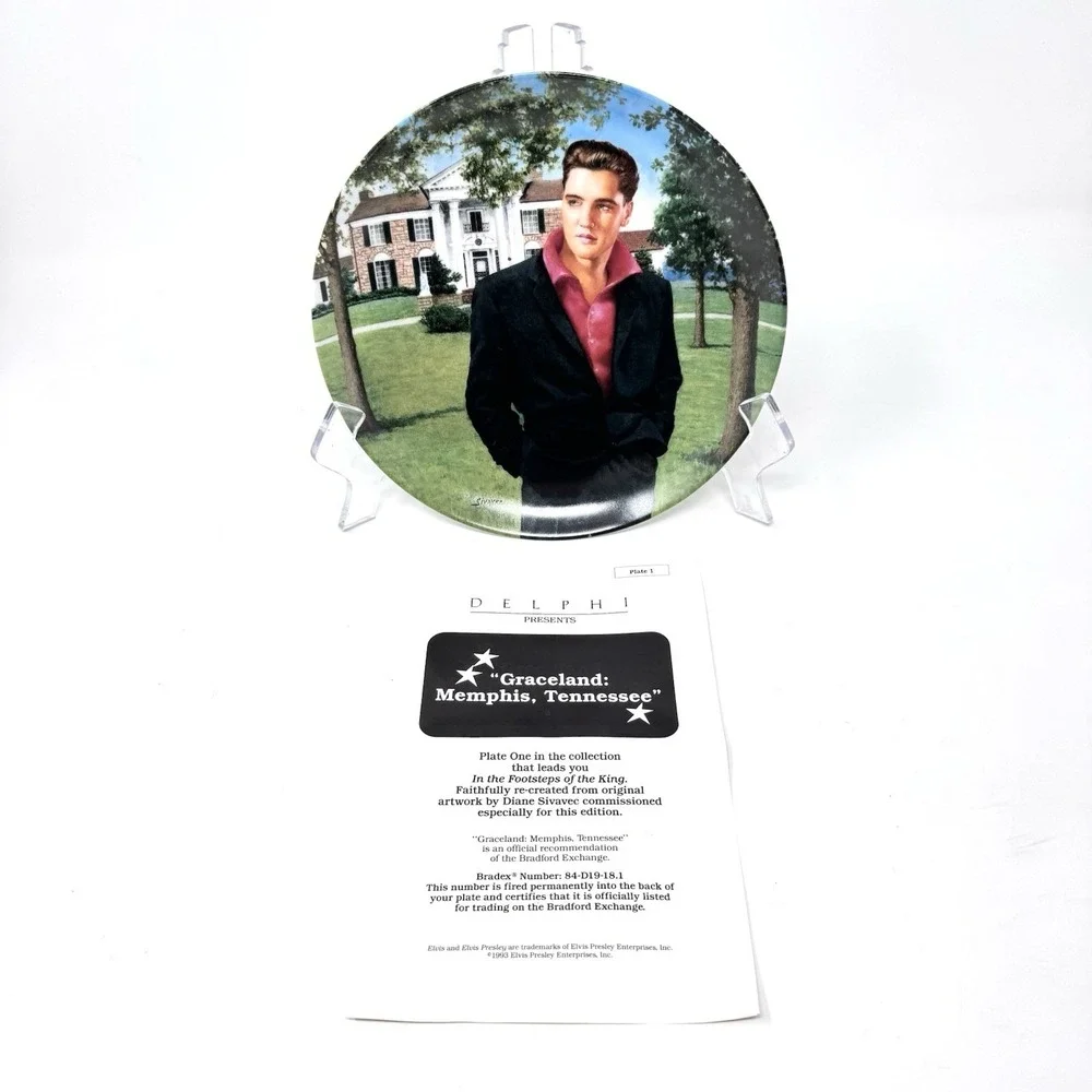 Elvis Presley Delphi Collector Plate Graceland In The Footprints Of The King '93